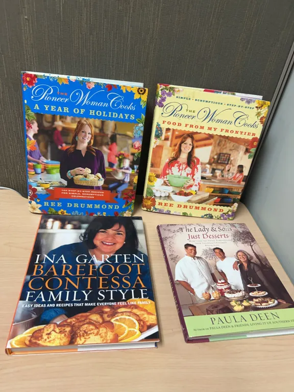 Four Celebrity Cookbooks: Ree Drummond, Ina Garten, and Paula Deen, First Edition Included