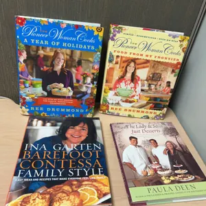 Four Celebrity Cookbooks: Ree Drummond, Ina Garten, and Paula Deen, First Edition Included