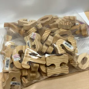 Bag of Unfinished Wooden Alphabet Letter Cutouts Assorted Styles and Quantities, Bulk Set of 40+ Pie