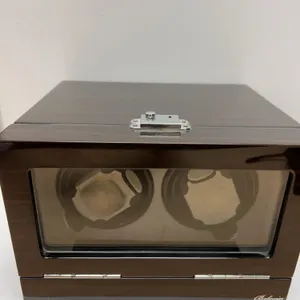 Belocia Dual Watch Winder With LCD Touch Display, Power Adapter And High Gloss Wood Finish Case