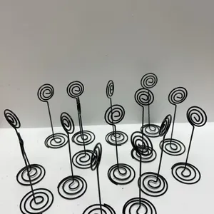 Black Metal Spiral Wire Tabletop Photo or Card Holders