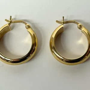 Gold Hoop Earrings Marked 585