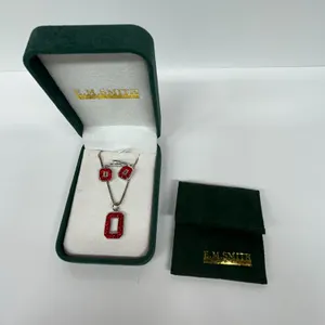 Ohio State OSU Block "O" Necklace/Earrings Set 925
