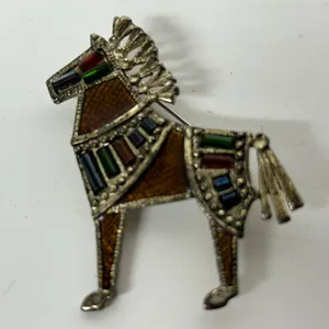 Vtg. Danecraft Trojan Horse Brooch