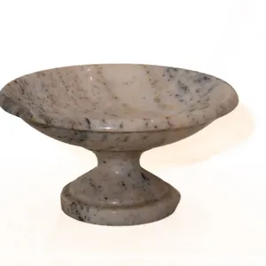 ALABASTER COMPOTE 5"H., 10"W.