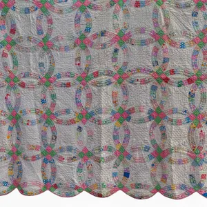 WEDDING CIRCLE QUILT HAND STITCHED 1933.