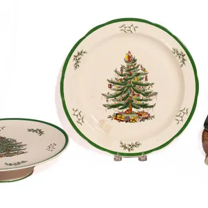 SPODE ENGLAND CAKE PLATE, SPODE ENGLAND PLATTER, BUNNY BANK.