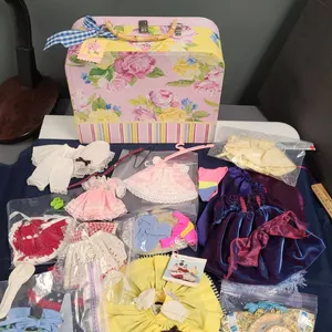 Lady Jayne Ltd. 2004 Floral Doll Trunk with Mixed Vintage and Handmade Doll Clothing and Accessories