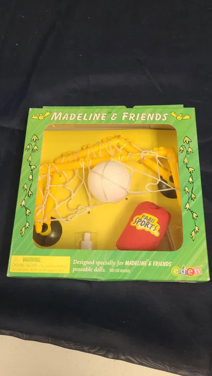 Madeline & Friends Soccer Accessory Set by Eden Including Goal, Ball, Duffle Bag, and Water Bottle i