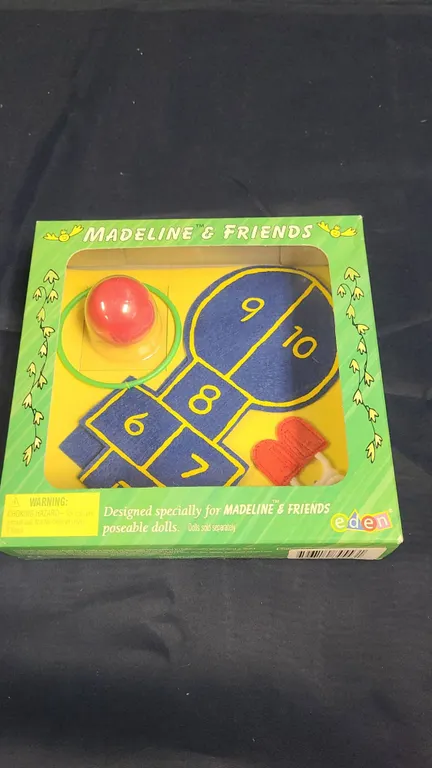 Madeline & Friends Doll Accessory Set by Eden with Hopscotch Game, Hula Hoop, Jump Rope, and Ball in