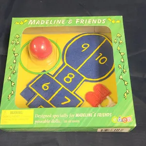 Madeline & Friends Doll Accessory Set by Eden with Hopscotch Game, Hula Hoop, Jump Rope, and Ball in