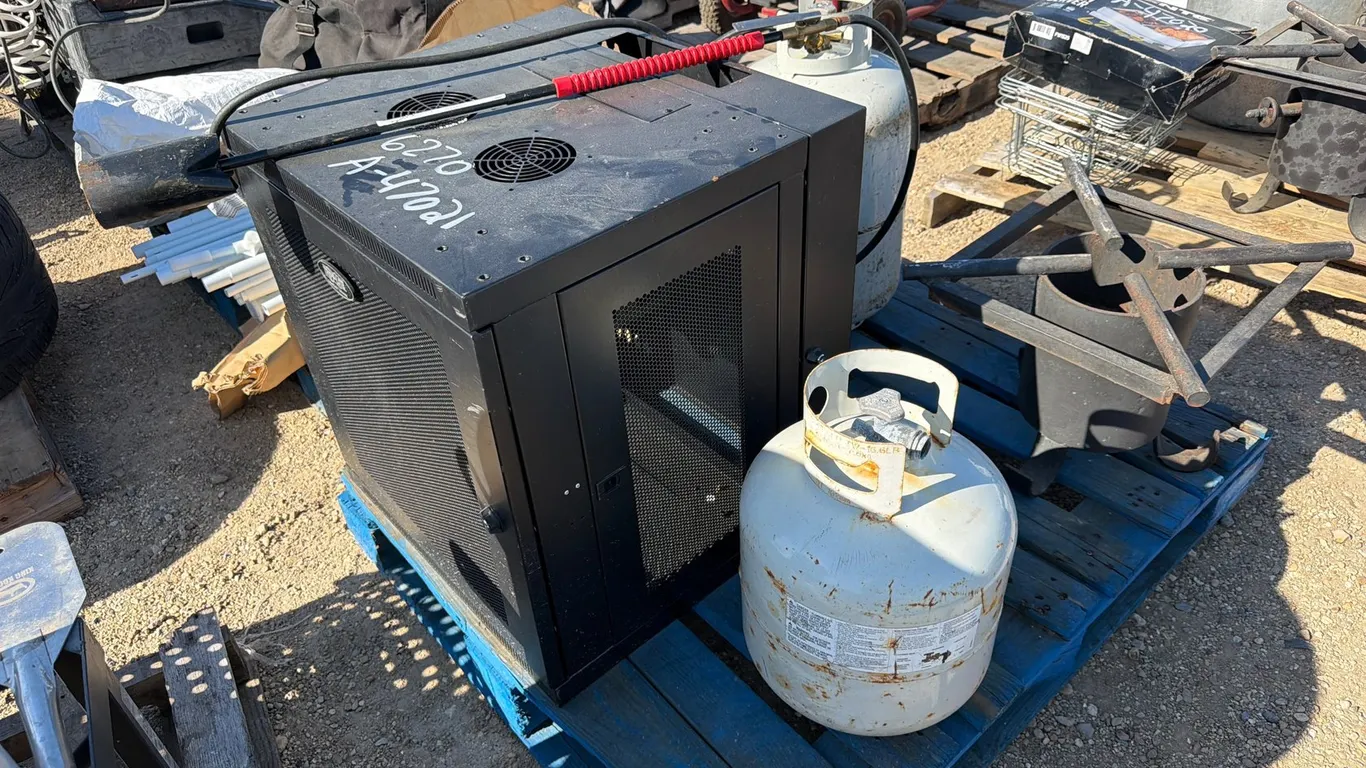 TRIPP-LITE SERVER RACK, PROPANE TANKS AND TORCH BURNER