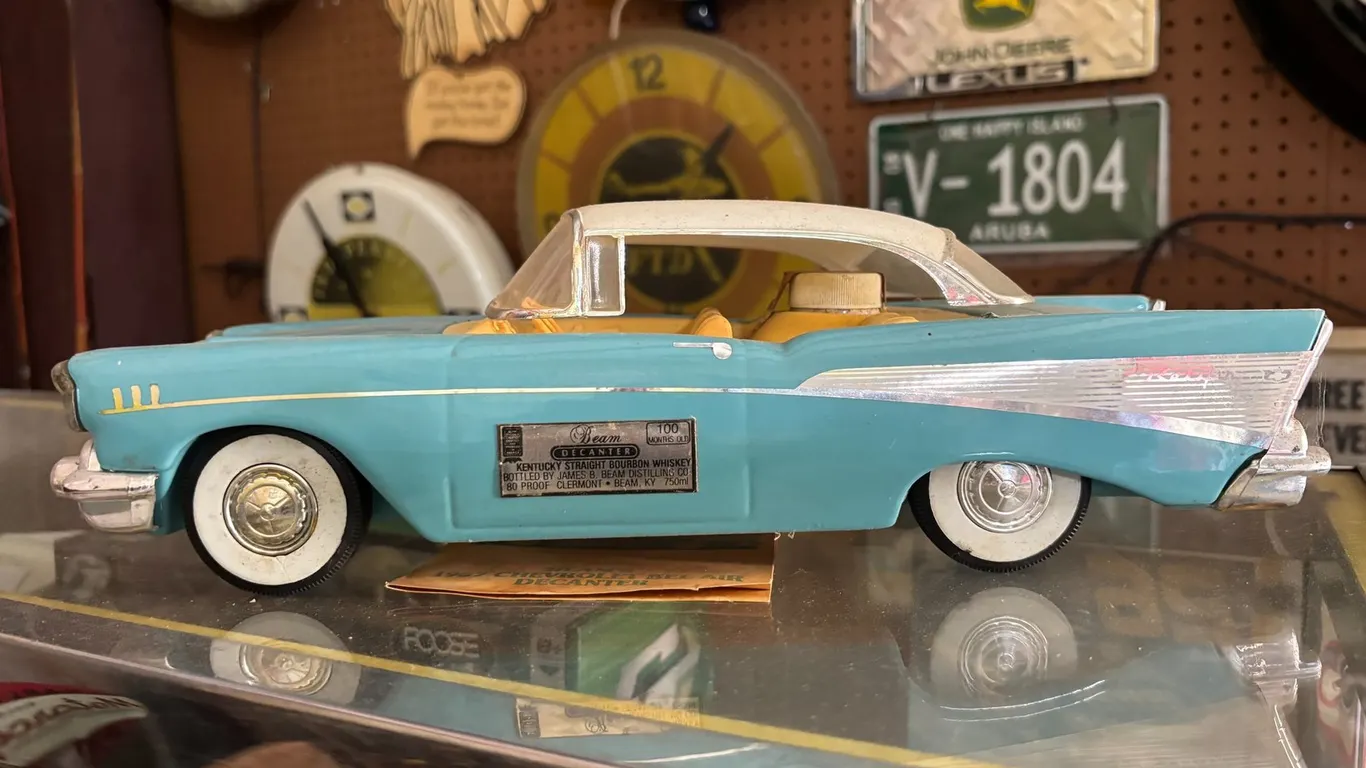 1957 CHEVROLET WHISKEY DECANTER WITH CONTENTS