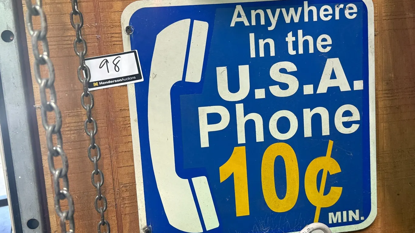 VINTAGE TELEPHONE SIGN 18"X18"