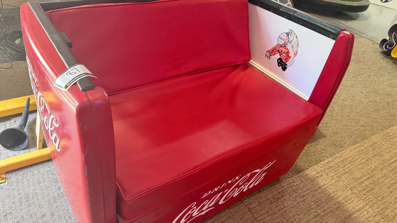 43.5" X 34" COKE BENCH MADE FROM A COKE BOX
