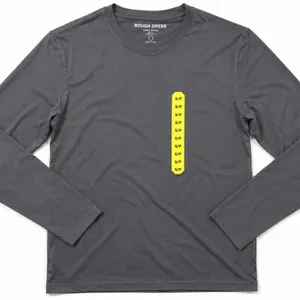 New size SM ROUGH DRESS Supima Cotton Long Sleeve T-Shirt, Grey,
