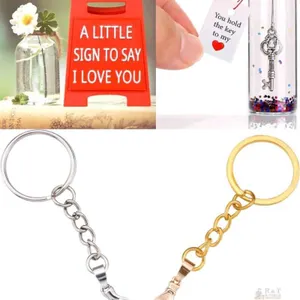 New Gifts of Affection to Loved Ones: A Little (2") Sign To Say " I Love You", " You Hold The Key To My Heart " Bottle With Glitter & Key, Pair of