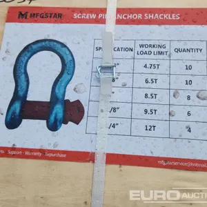 Unused 2026 MFGSTAR 38Pc Lifting Shackles (3 of) 