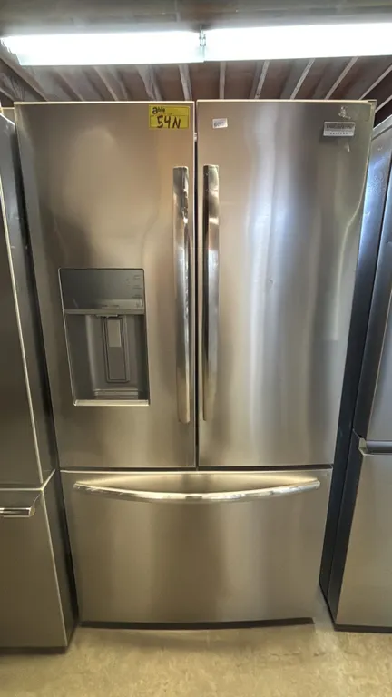 FRIGIDAIRE GALLERY STAINLESS STEEL FRENCH DOOR FRIDGE WITH ROLLOUT FREEZER & WATER/ICE DISPENSER