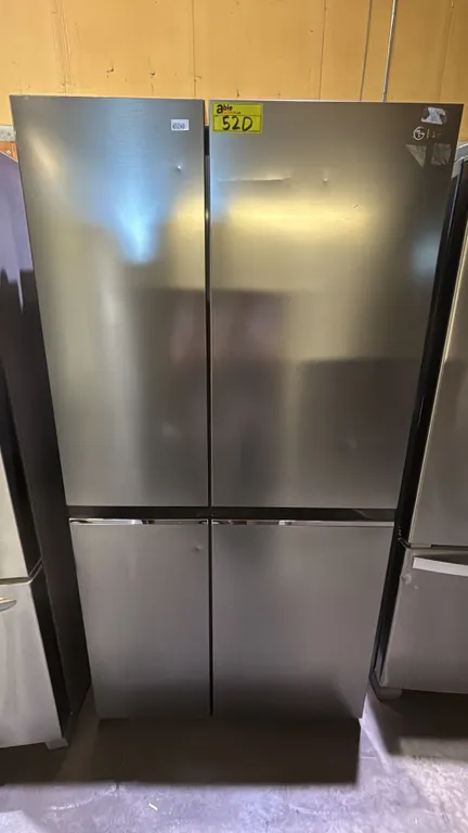 LG STAINLESS STEEL SIDE-BY-SIDE FRIDGE 36"W (SOME FRIDGE SHELVES MISSING)