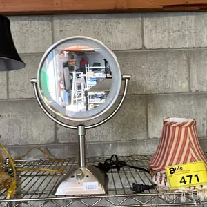 LED MIRROR, TABLE LAMPS, 2 SHADES & MOTOROLA BLUE TOOTH HEADSET