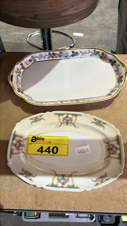 VINTAGE NIPPON CHINA TRAY & VINTAGE CZECHOSLOVAKIA CHINA TRAY