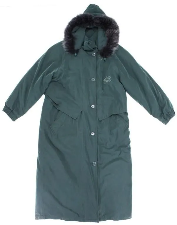 VTG 80s NUAGE FOX FUR TRIM DARK GREEN COAT (10)