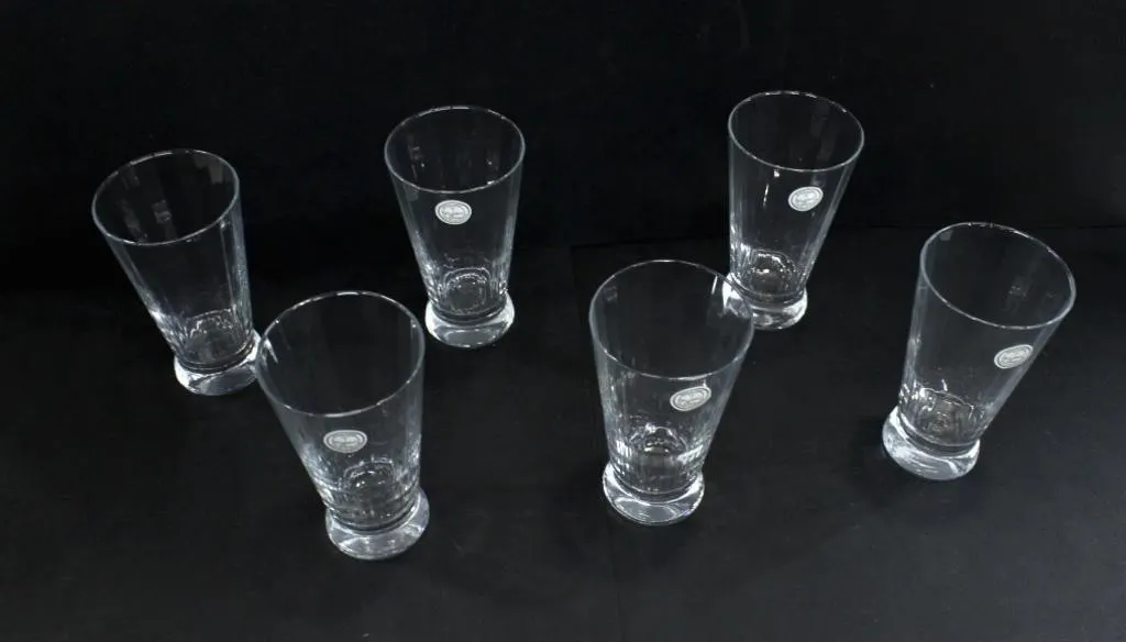 6 CRYSTAL CLEAR "SOPHIA" 12.OZ GLASSES