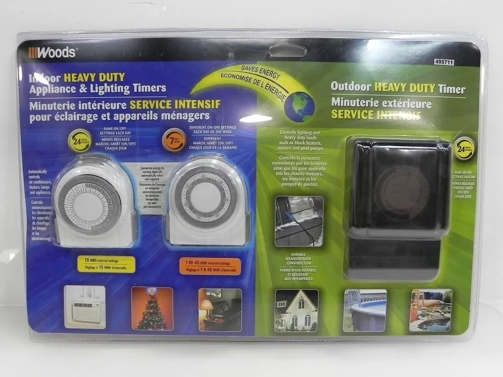 WOODS INDOOR HEAVY DUTY APPLIANCE AND LIGHT TIMERS