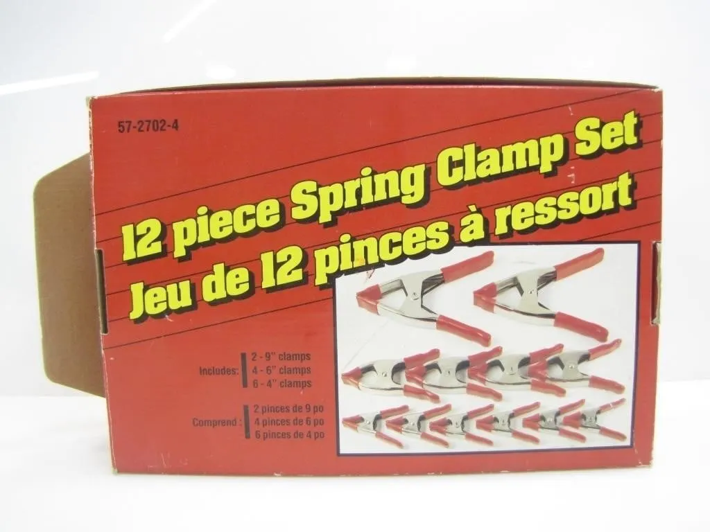 12 PIECE SPRING CLAMP SET IN ORIGINAL BOX