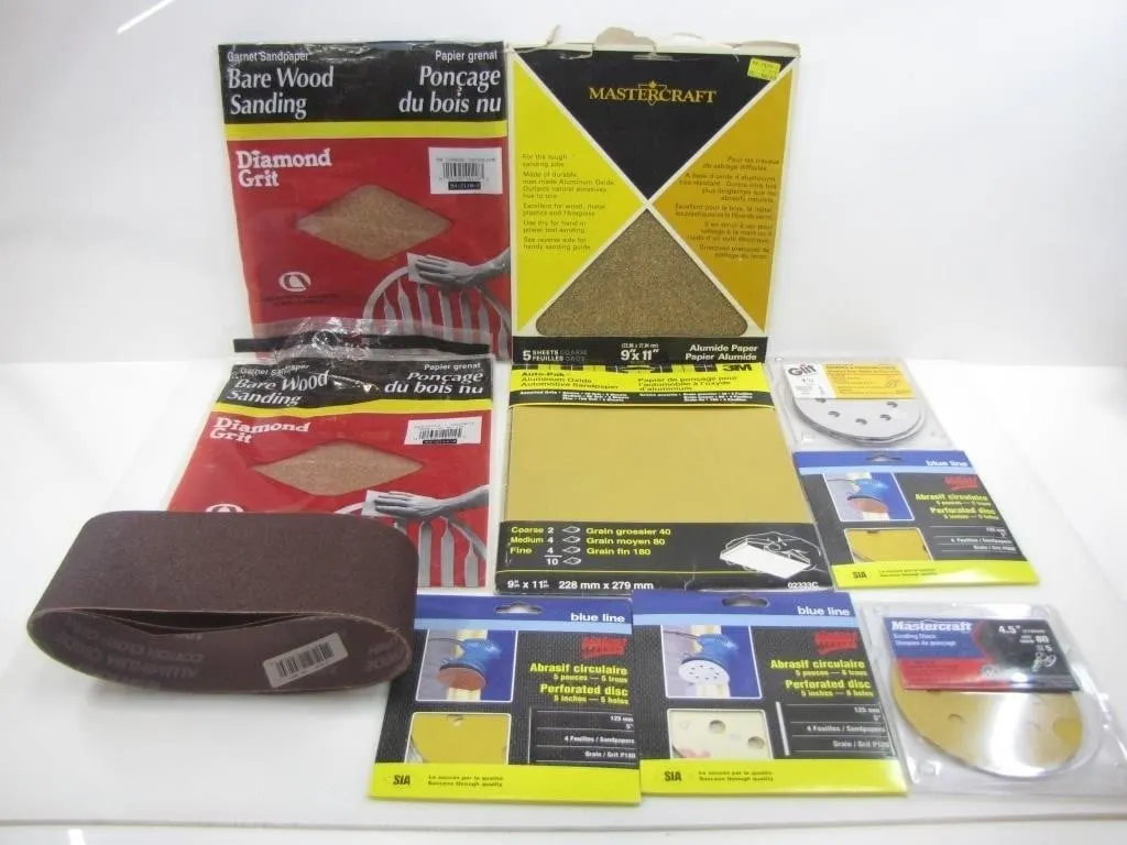 ASSTD. SANDPAPER, SANDING DISCS, SANDING BELT
