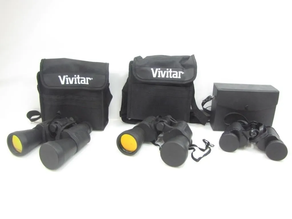2 VIVITAR 7X50 BINOCULARS & SEARS 7X35 BINOCULARS