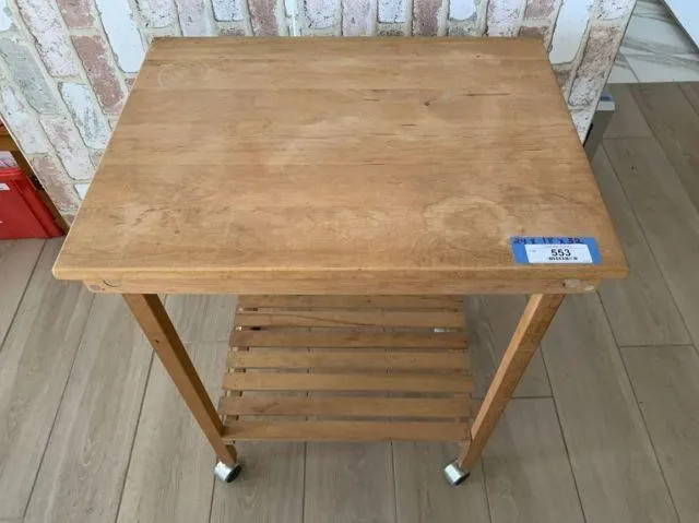 SOLID WOOD KITCHEN CART / UTILITY TROLLEY WITH