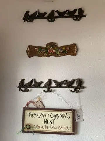GROUPING: 3 KEY RACKS & WOODEN SIGN