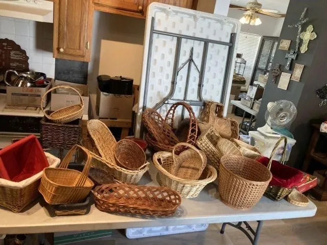 LARGE SELECTION OF WOVEN BASKETS-NICE