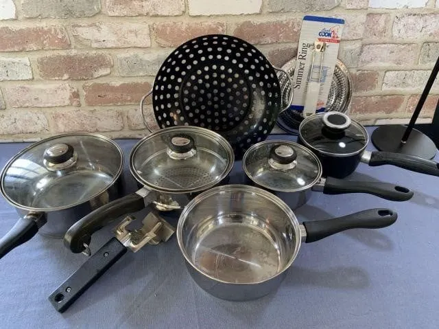 BOX LOT: ASSORTED POTS & PANS AND MORE