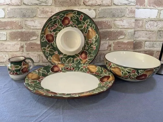(4 PCS) CERAMIC SERVING PIECES WITH FRUIT THEME