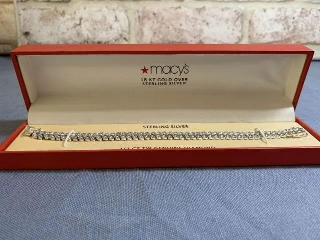 BAGGED LOT: MACY'S 18 KT GOLD OVER STERLING