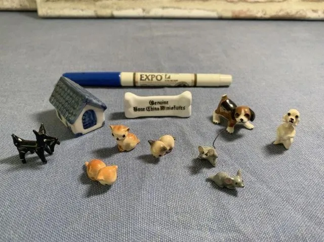 BAGGED LOT: 10 PCS- MINIATURE ANIMALS: DOGS,
