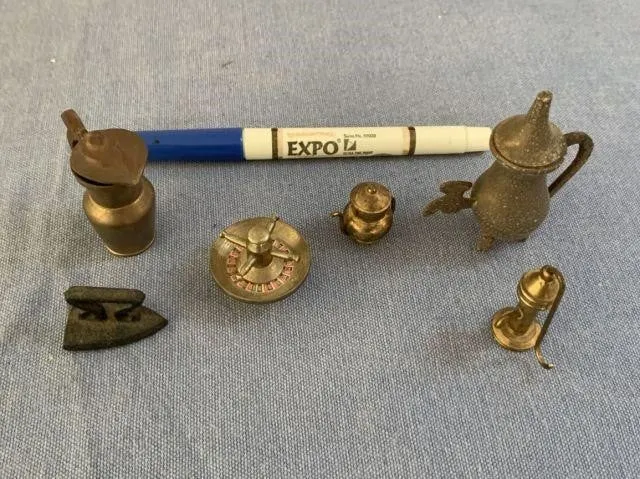 BAGGED LOT: 6 PCS ASSORTED BRASS MINIATURES