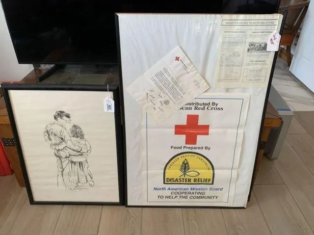 (2 PCS) FRAMED ART: VINTAGE DISASTER RELIEF