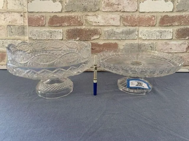 (2 PCS) FOOTED CAKE STAND AND FOOTED DESSERT