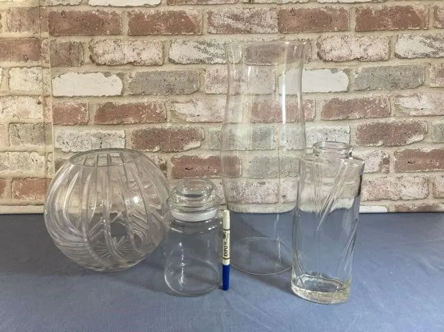 (3 BOXES) OF ASSORTED CLEAR GLASS ITEMS: VASE,