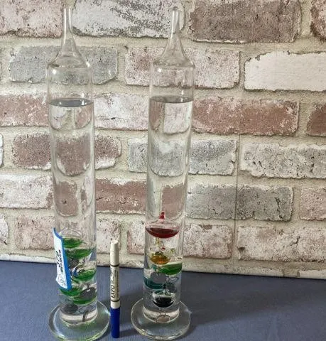 (2 PCS) GLASS GALLILEO THERMOMETERS