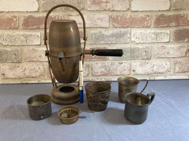 BOX LOT: ANTIQUE FLIP COFFEE MAKER