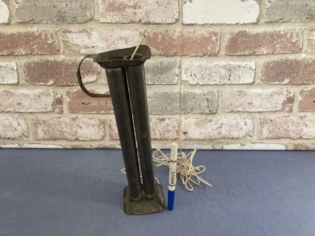 PRIMITIVE 4-TUBE TIN CANDLE MOLD WITH A SECTION