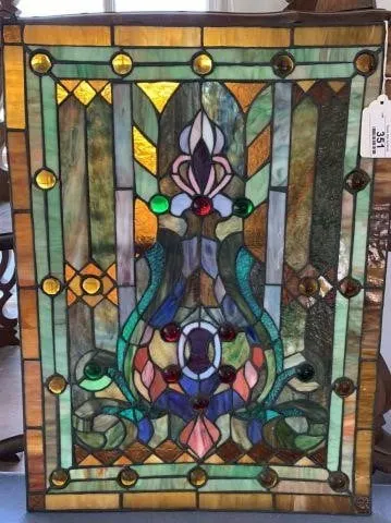 BEAUTIFUL RETANGULAR-SHAPED STAINED GLASS