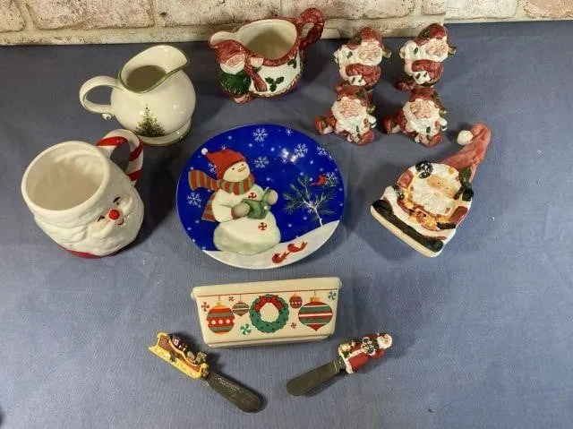 BOX LOT: 12 PCS OF ASSORTED SANTA AND SNOWMAN