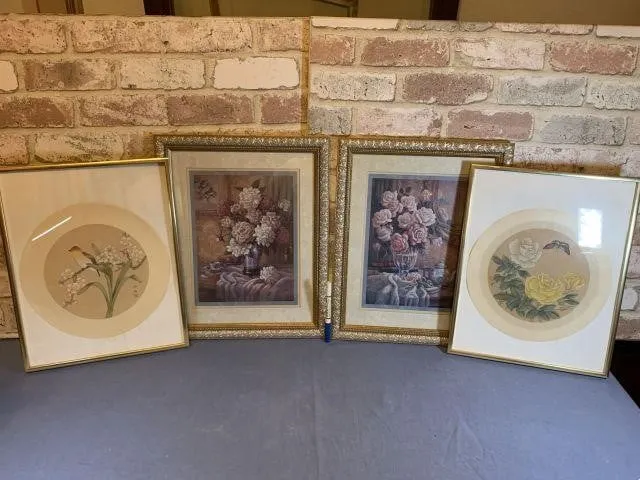 2 SETS OF 2 FRAMED ART D�COR