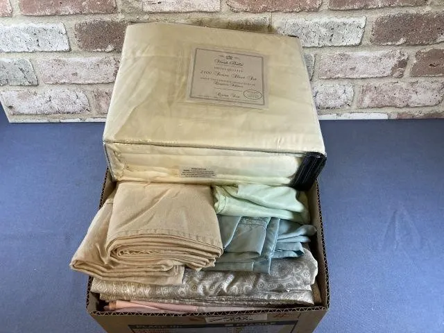 3 BOXES OF ASSORTED SHEETS, 1 SET NIP